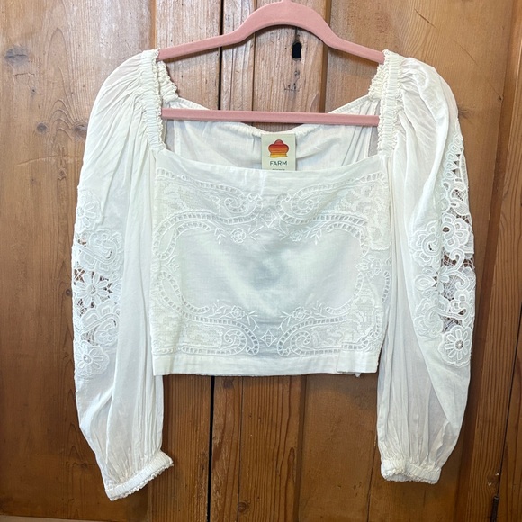 FARM Rio White Embroidered Blouse - Picture 1 of 2